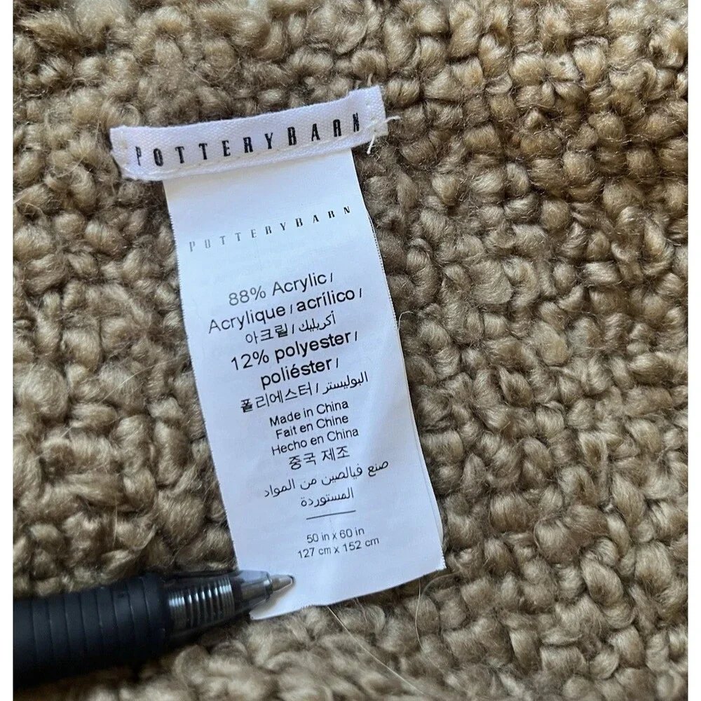 Pottery Barn Throw Blanket Soft Comfy Fringe Dreamy Handwoven 50 x 60